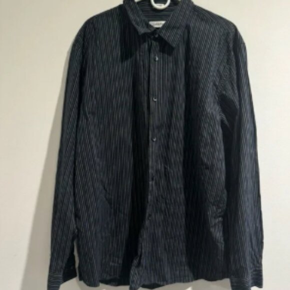 Calvin Klein Men's Dark Pinstripe Shirt - 2XL - Picture 1 of 2